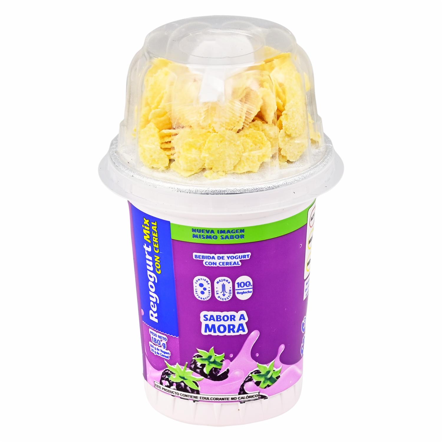 Yogurt Mix Con Cereal Sabor Mora REYOGURT 180 G