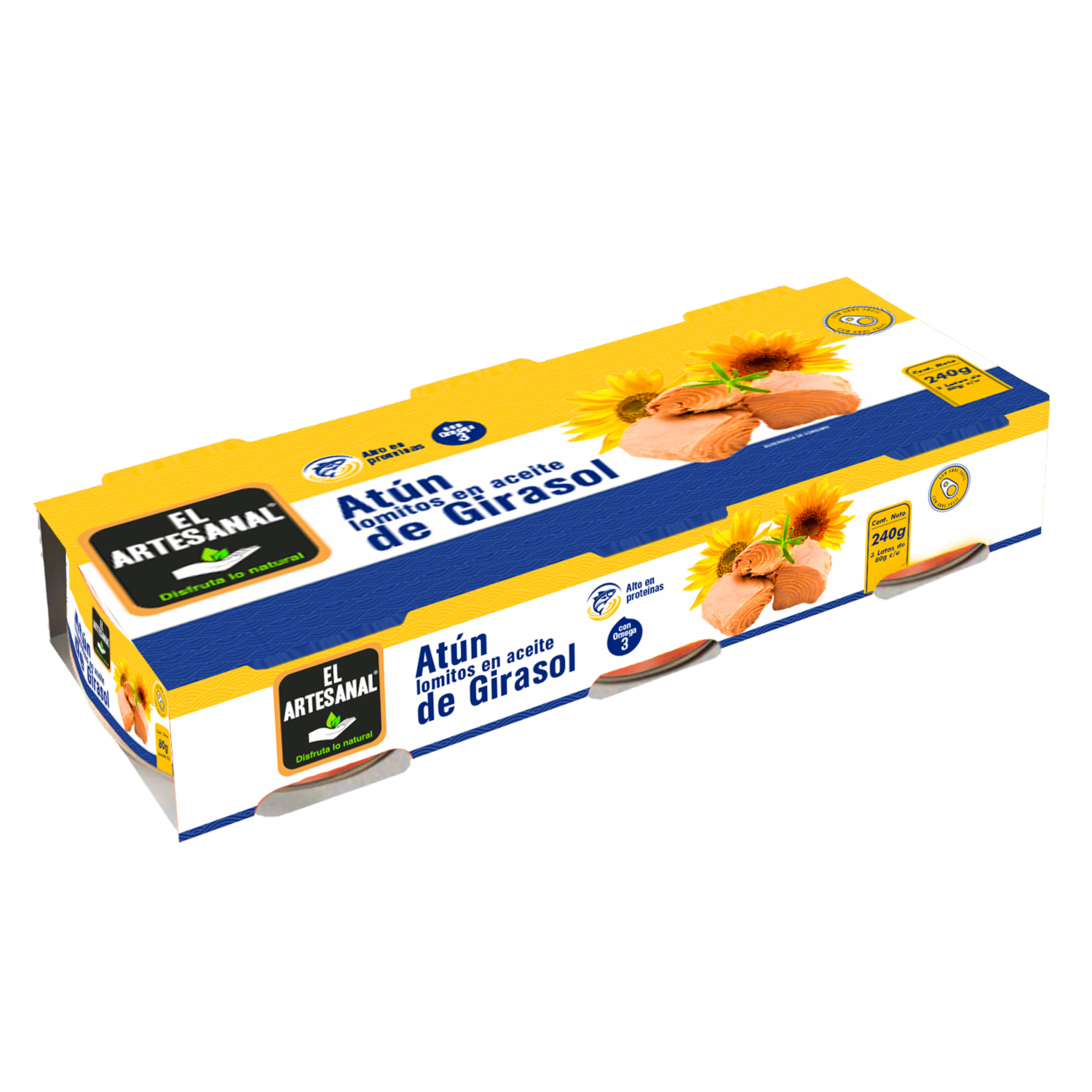 Atún Lomitos En Aceite De Girasol EL ARTESANAL 3 X 80 G