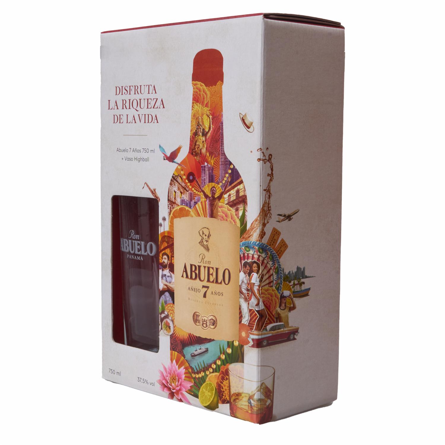 Ron 7 Años + Vaso ABUELO 750 Ml
