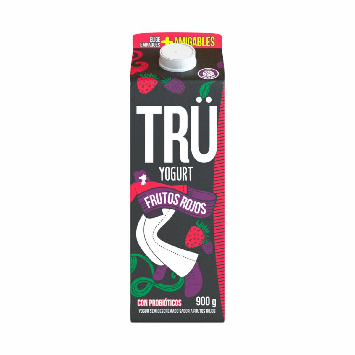 Yogurt Semidescremado Frutos Rojos TRÜ 1 Litro
