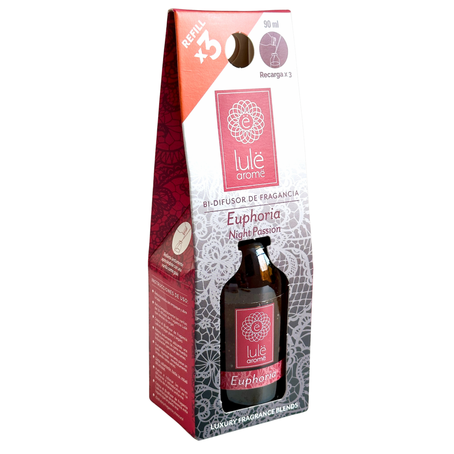 Bi-difusor Ambiental Fragancia Euphoria Night Passion Refill LULË AROMË 90 Ml
