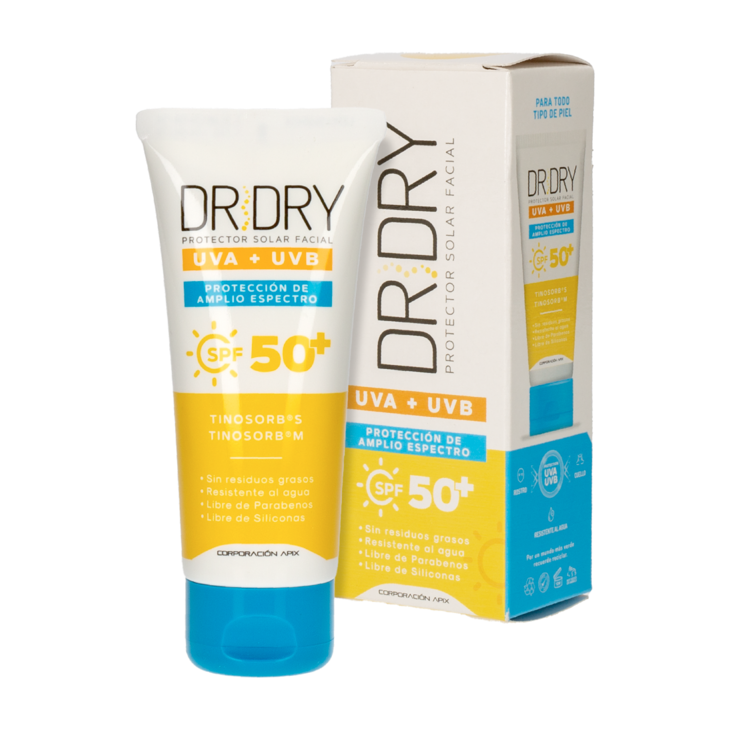 Protector Solar Para Rostro SPF 50 Para Todo Tipo De Piel DR.DRY 60 G