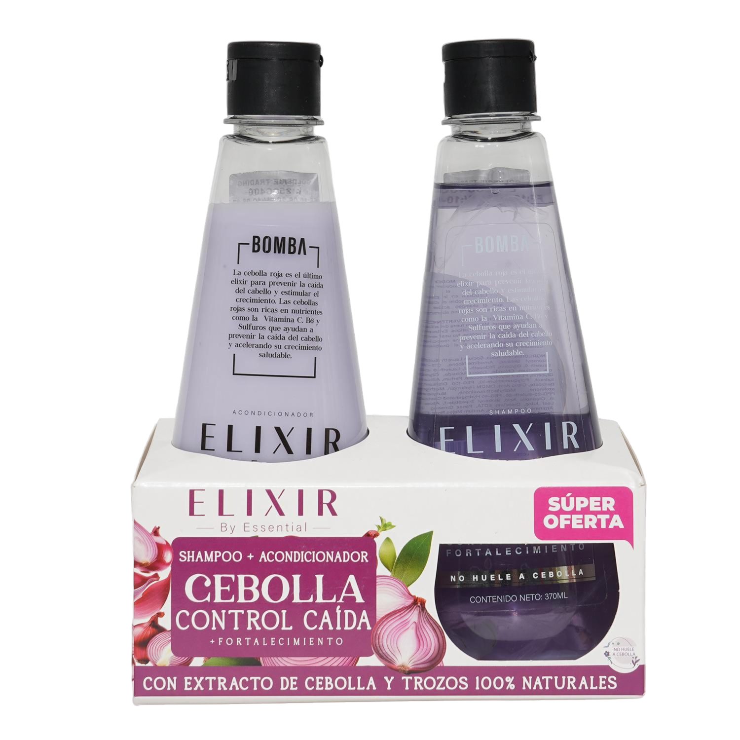 Shampoo De Cabello Y Acondicionador Cebolla Control Caída ELEXIR 2 X 370 Ml
