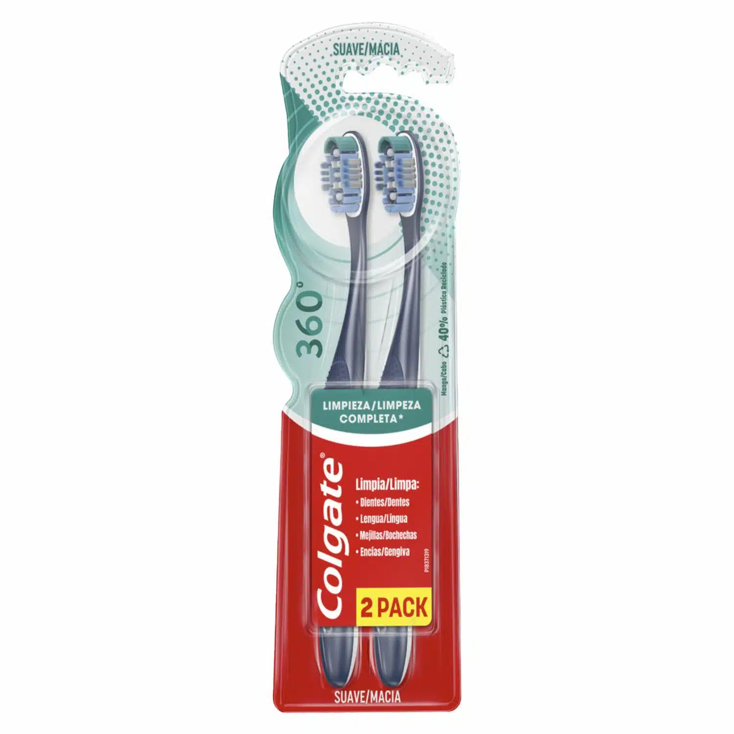 Cepillo Dental 360 Cerdas Suaves COLGATE 1X2 Unidades