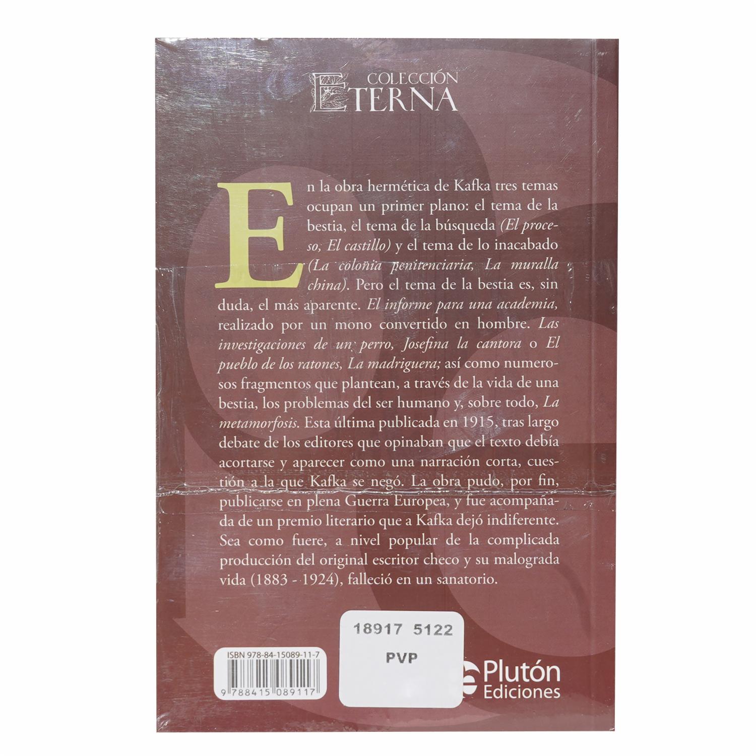 Libro La Metamorfosis PLUTÓN 128 Páginas - Imagen 3
