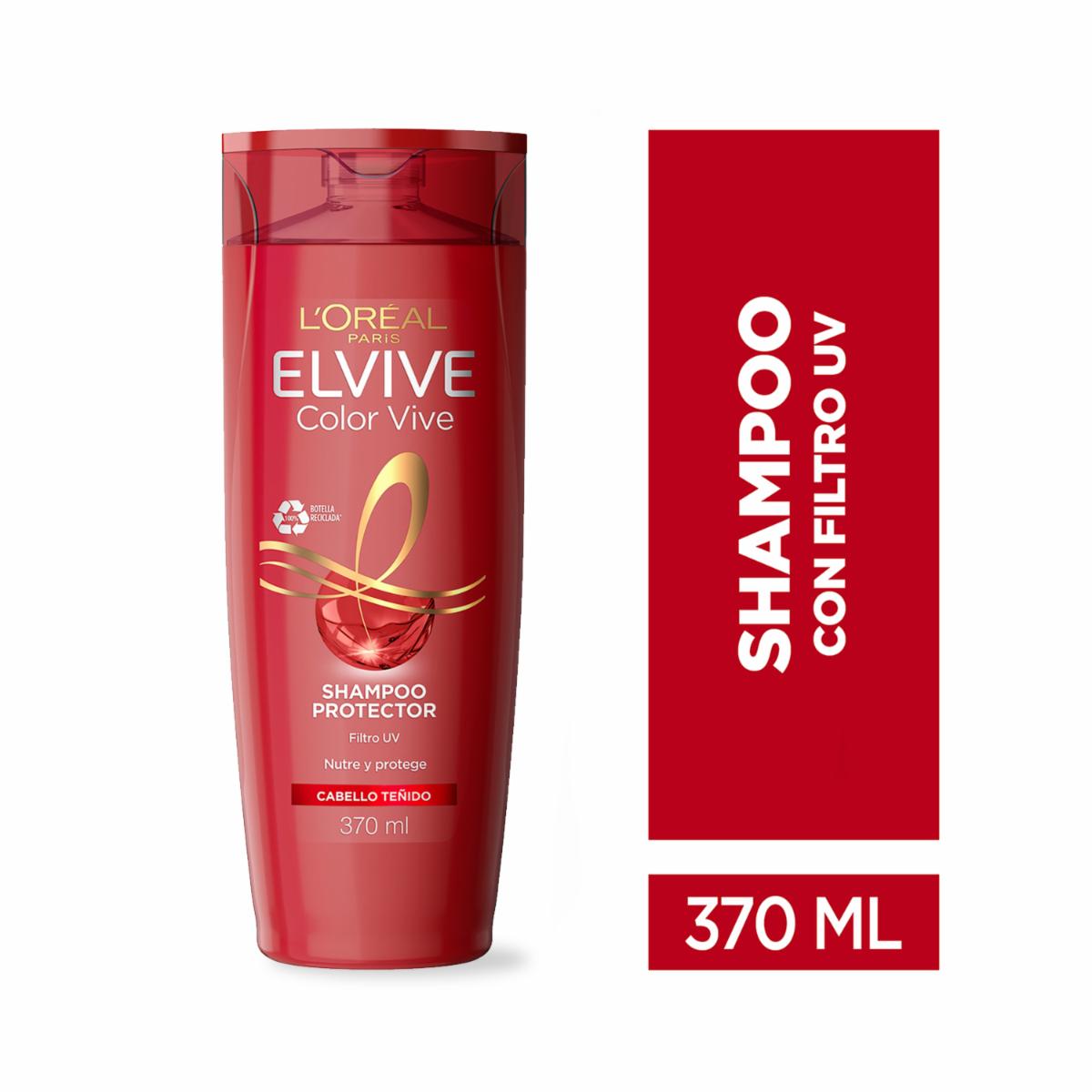 Shampoo De Cabello Color Vive Con Filtro UV Para Cabello Teñido ELVIVE L’ORÉAL 370 Ml