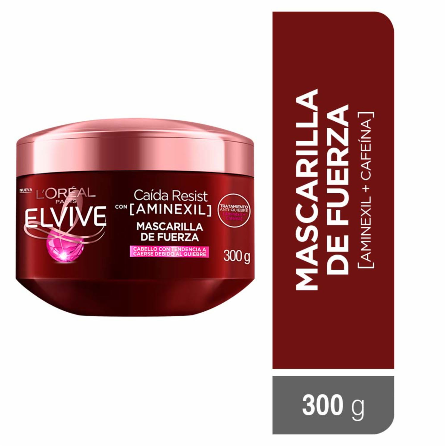 Mascara Capilar Caída Resist Con Aminexil + Cafeína Para Cabello Quebradizo ELVIVE L’ORÉAL 300 G