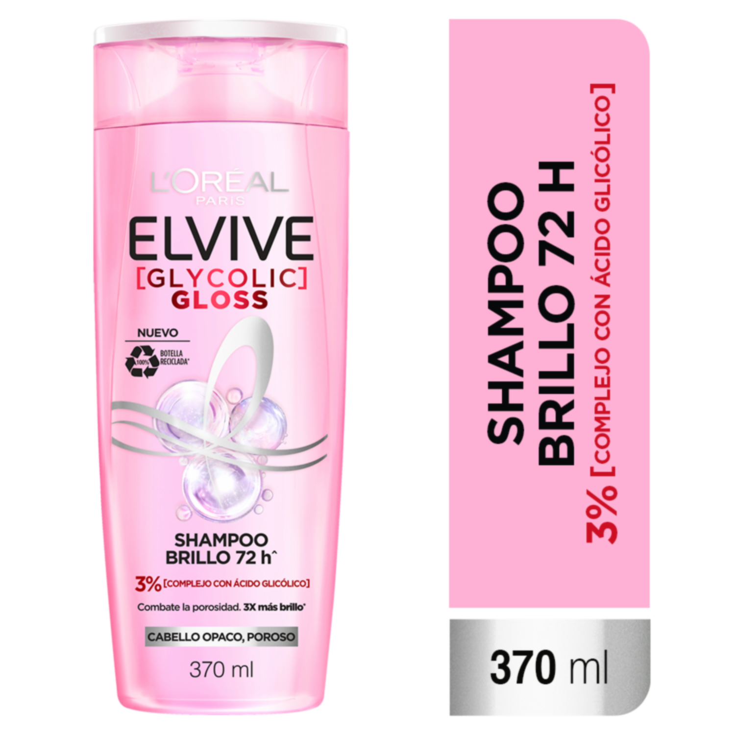 Shampoo De Cabello Glycolic Gloss Para Cabello Opacos Poroso ELVIVE L’ORÉAL 370 Ml