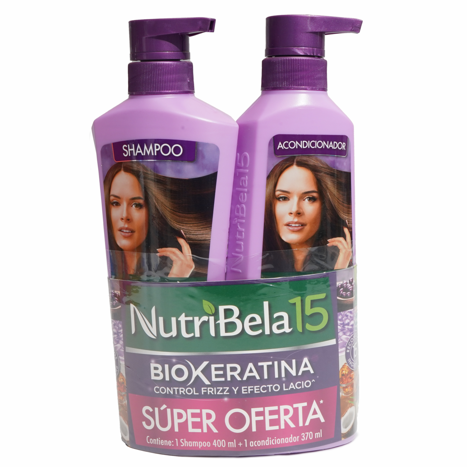 Shampoo De Cabello Y Acondicionador Biokeratina Anti Frizz Pack NUTRIBELA 770 Ml