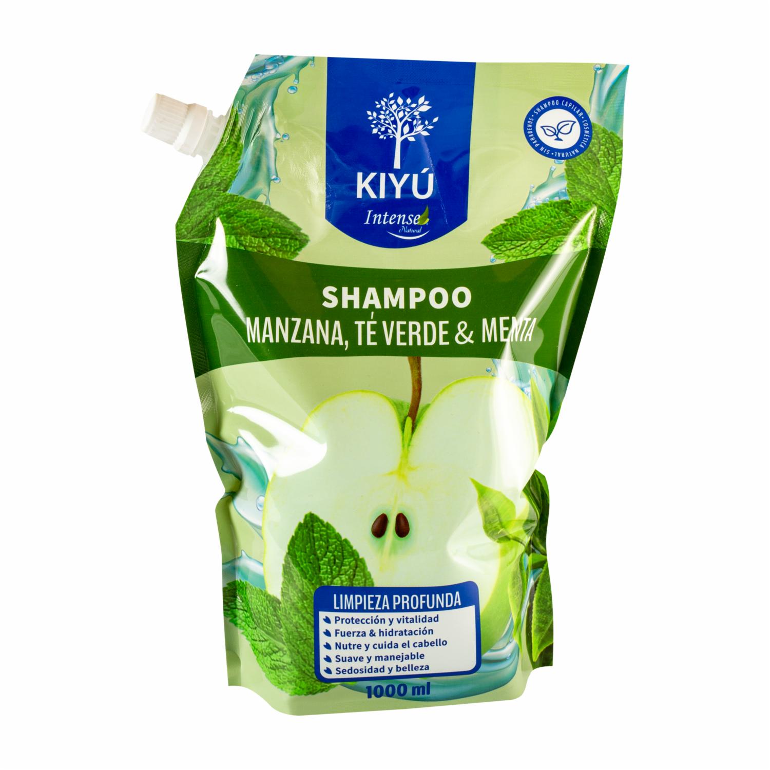 Shampoo De Cabello Manzana Té Verde Y Menta KIYÚ Doypack 1000 Ml