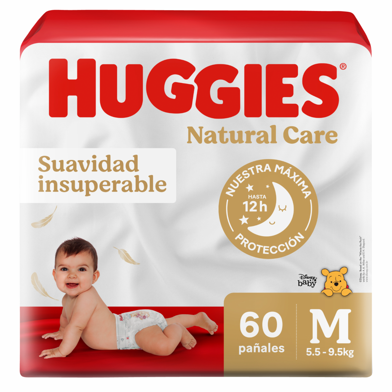 Pañales Natural Care M HUGGIES 60 Unidades