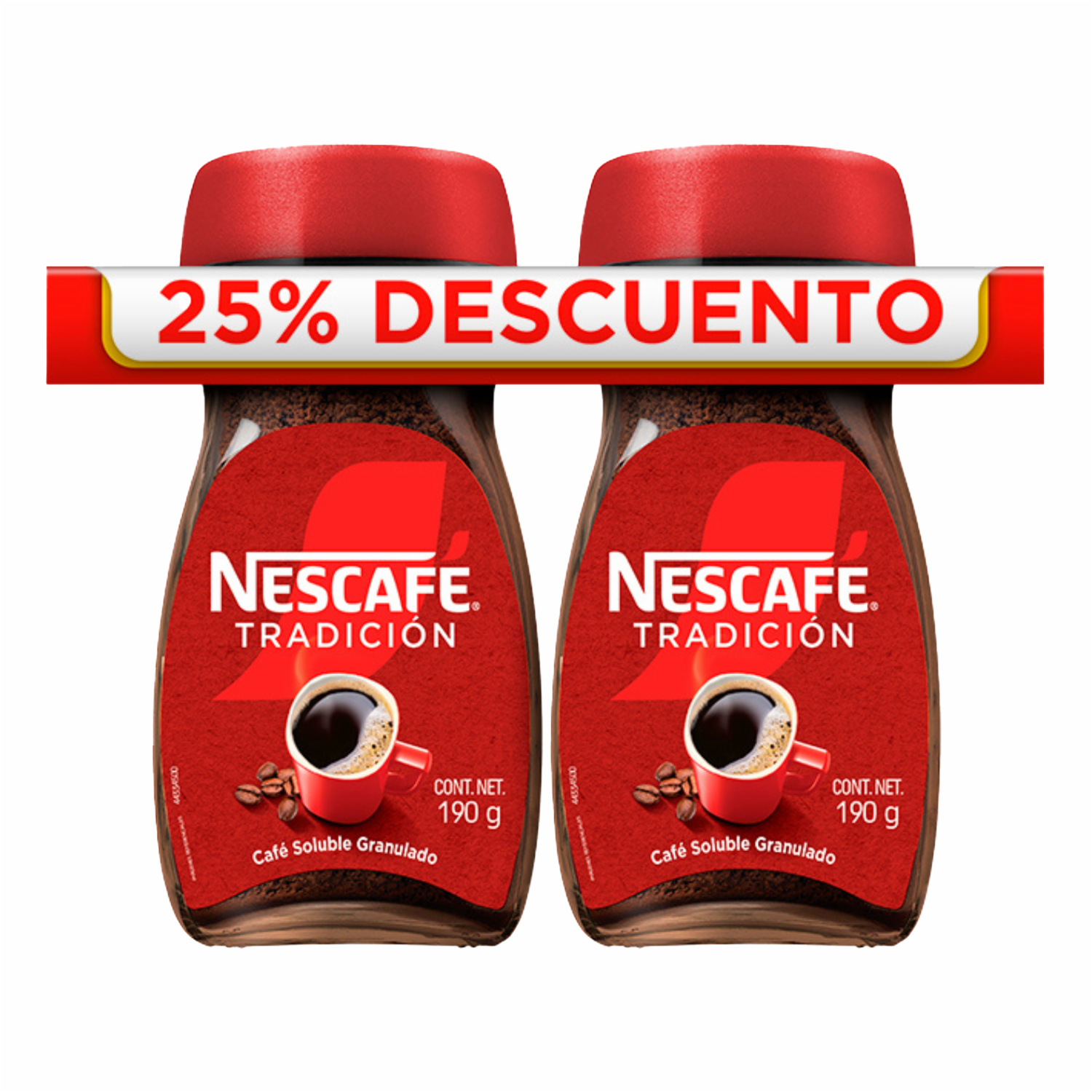 Café Instantáneo Granulado 2 Pack Especial NESCAFÉ 190 G