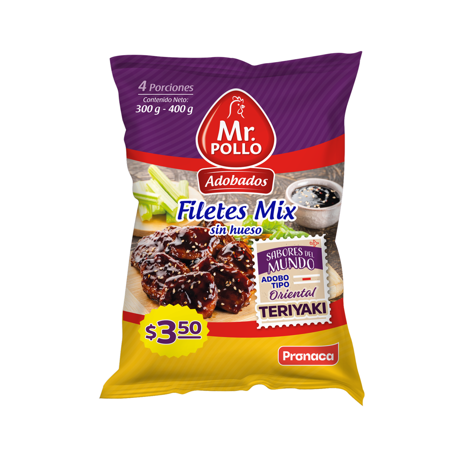 Filetes De Pollo Mix Teriyaki Adobados MR. POLLO 400 G