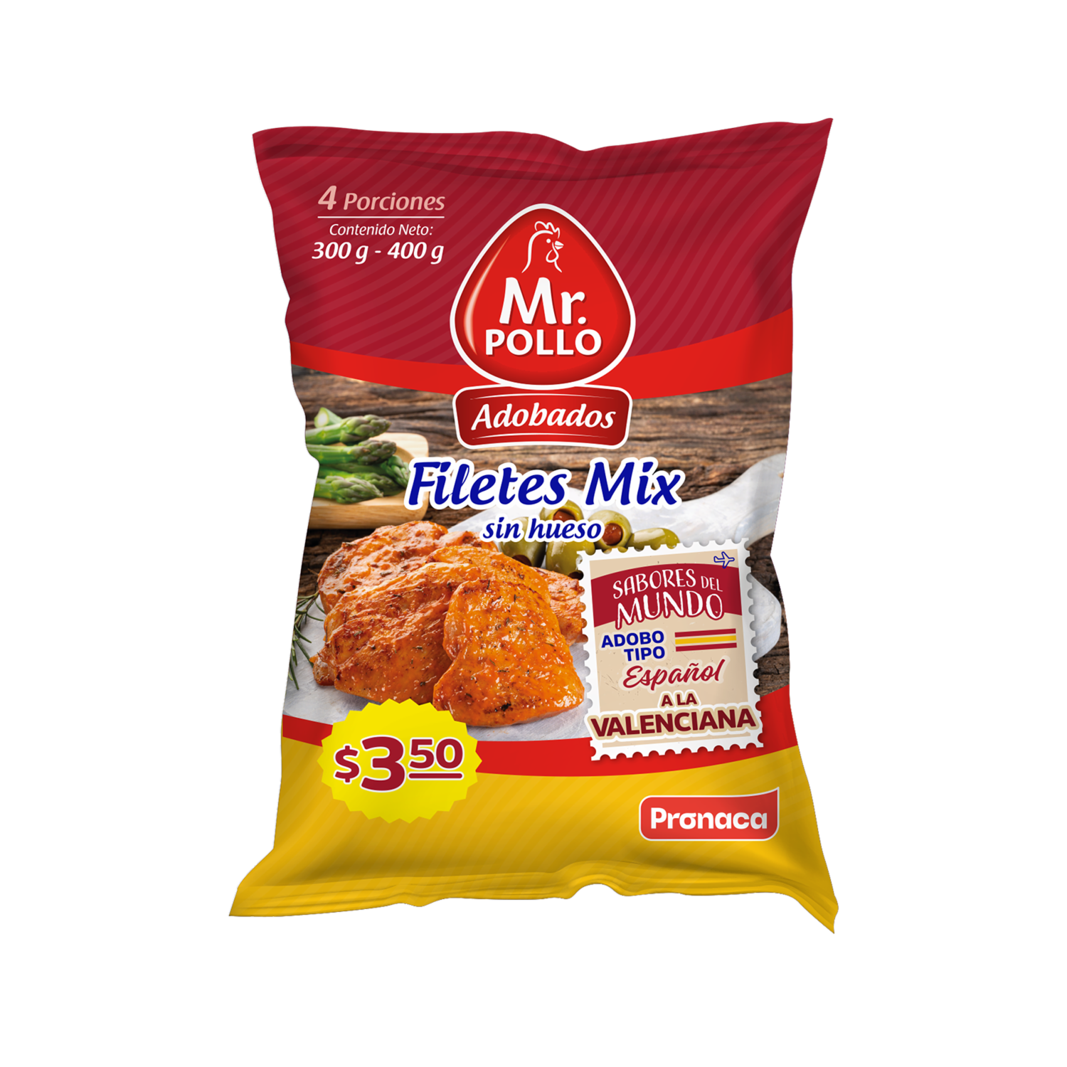 Filetes De Pollo Mix Valenciano Adobados MR. POLLO 400 G
