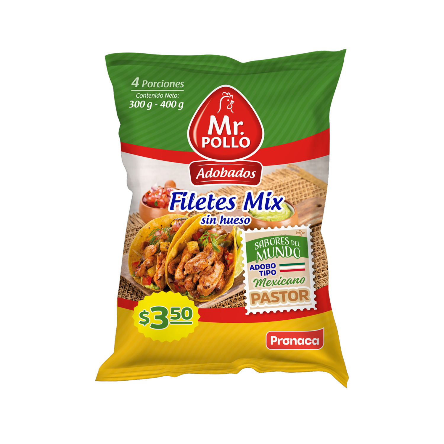 Filetes De Pollo Mix Pastor Adobados MR. POLLO 400 G