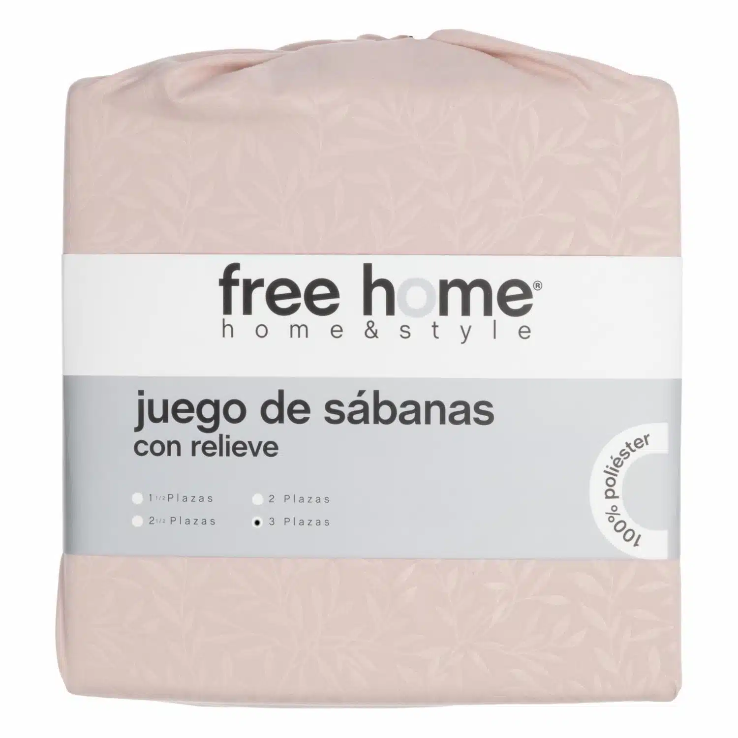 Juego De Sábanas Con Relieve Laurel Palo Rosa FREE HOME