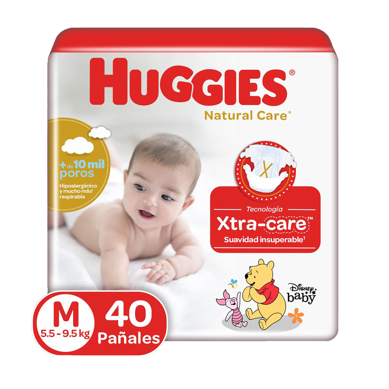 Pañales Desechables Natural Care M Etapa 2 HUGGIES X 40 Uds