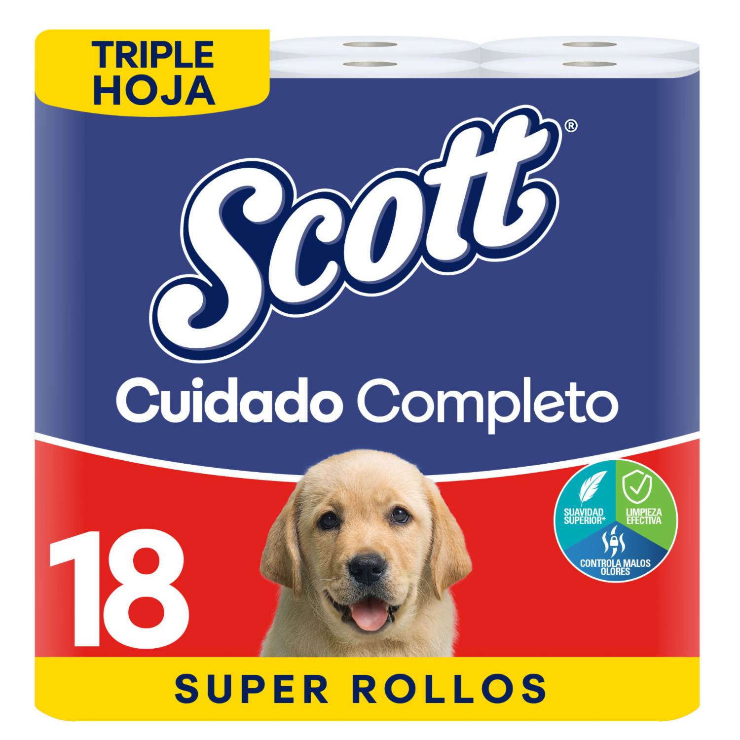 Papel Higiénico Cuidado Completo 3H SCOTT 18 Rollos