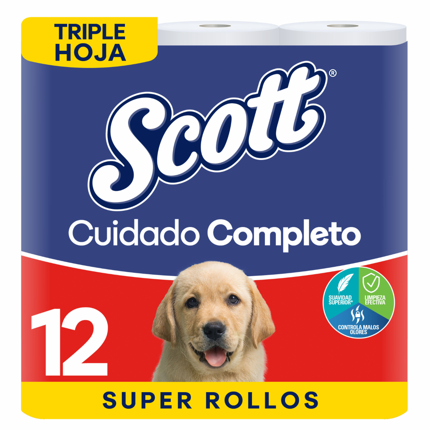 Papel Higiénico Cuidado Completo 3H SCOTT 12 Rollos