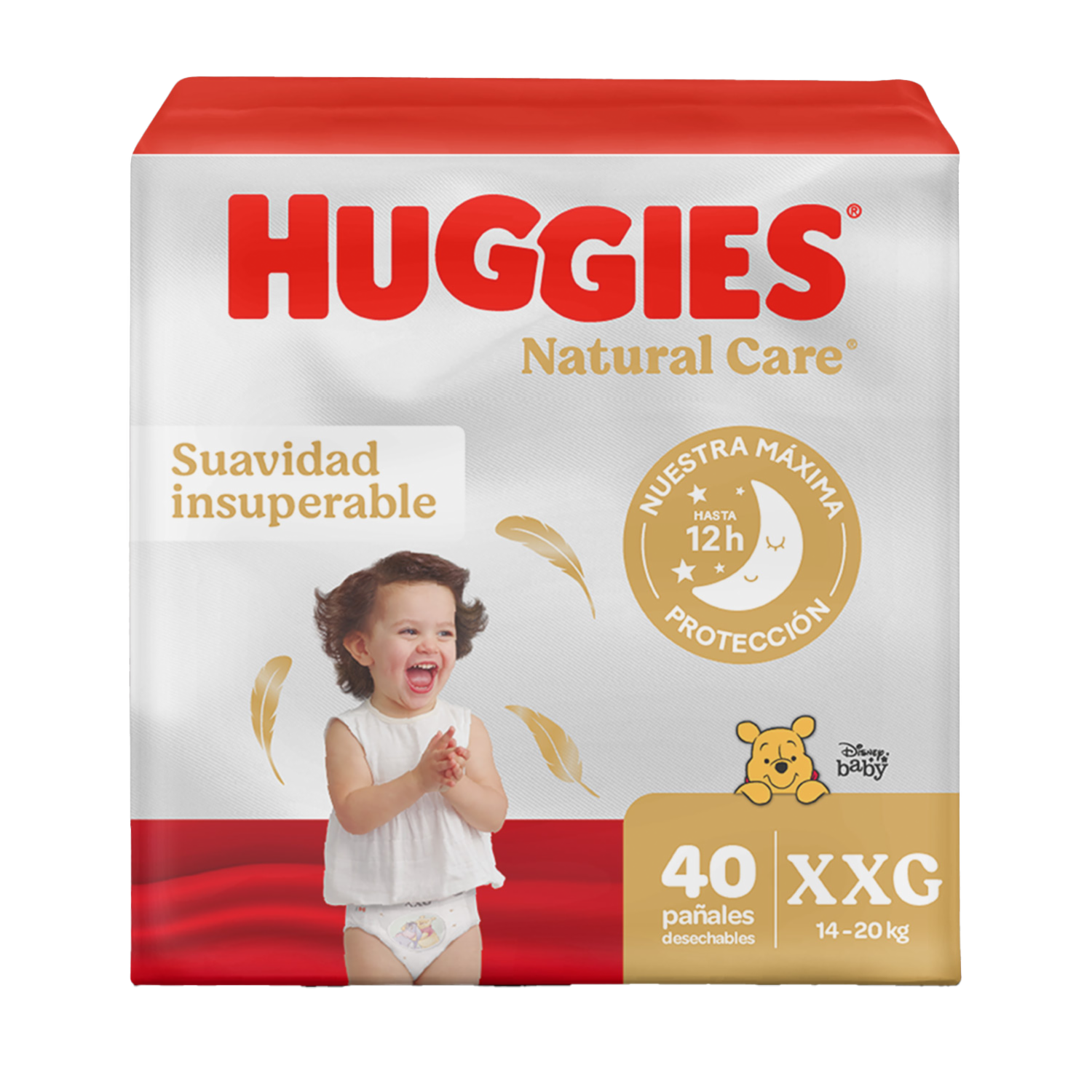Pañales Desechables Natural Care Etapa 5/XXG Suavidad Insuperable HUGGIES X 40 Uds