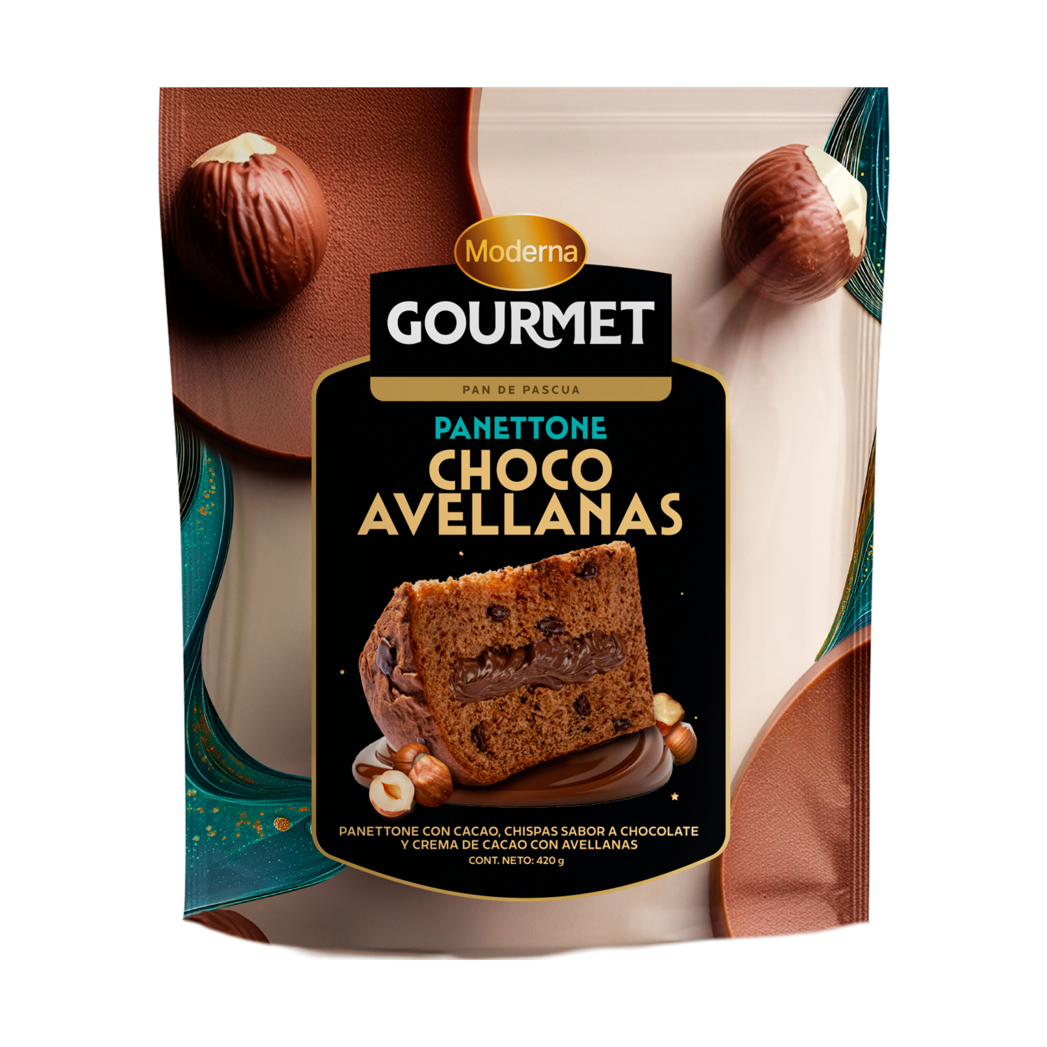 Panettone Gourmet Chocoavellana MODERNA 420 G