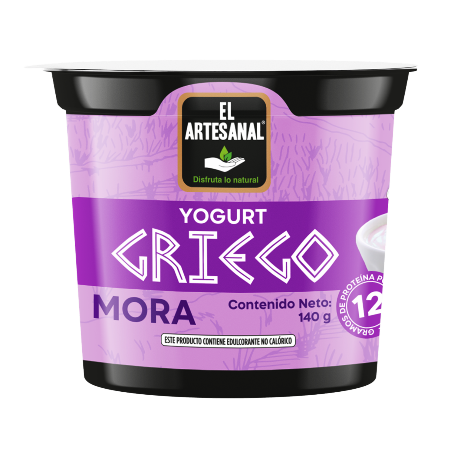Yogurt Griego Sabor Mora EL ARTESANAL 140 G