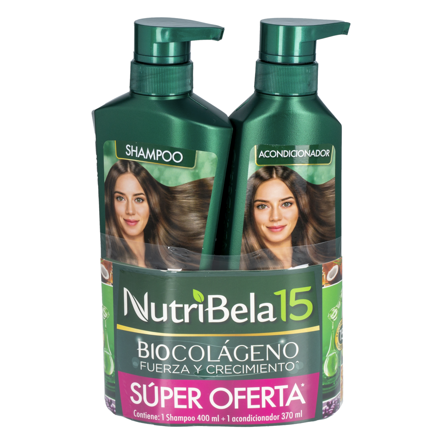Kit Capilar Shampoo + Acondicionador Biocolágeno Fuerza Y Crecimiento NUTRIBELA 770 Ml