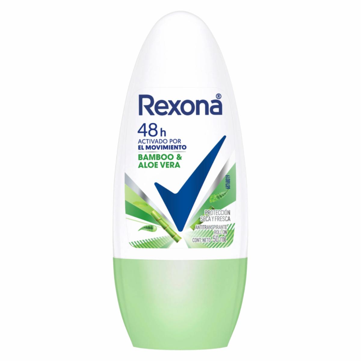 Desodorante En Roll On Para Dama Bamboo Y Aloe Vera REXONA 50 Ml