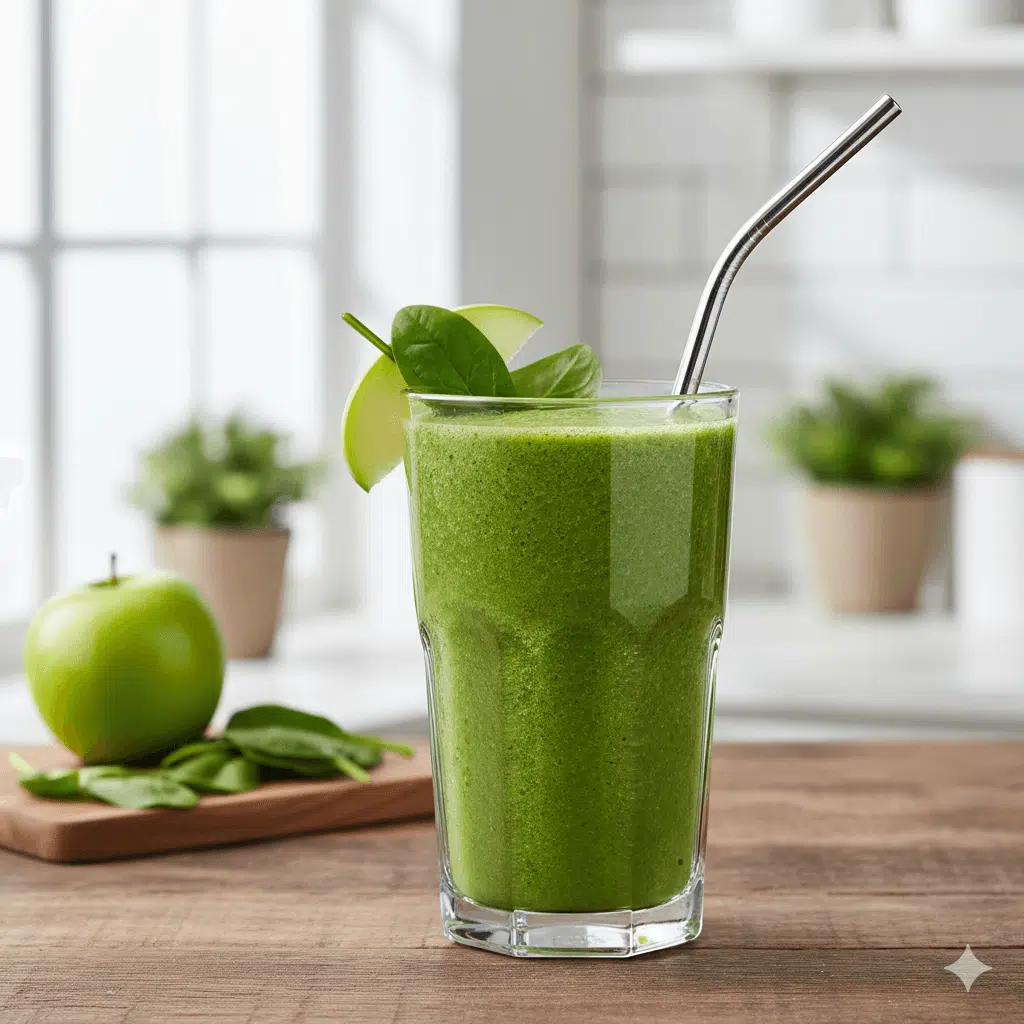 Batido de espinasca y manzana