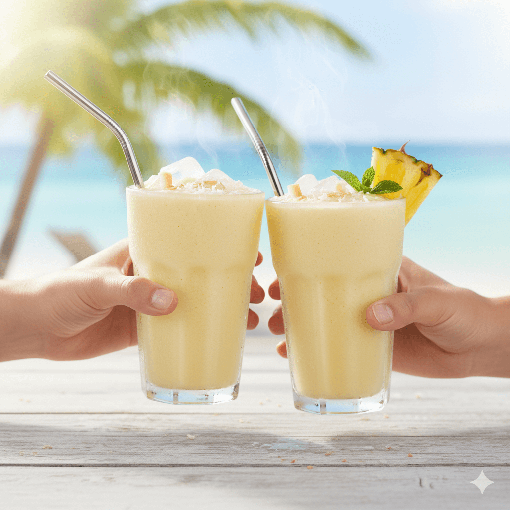 Batido tropical de piña y coco
