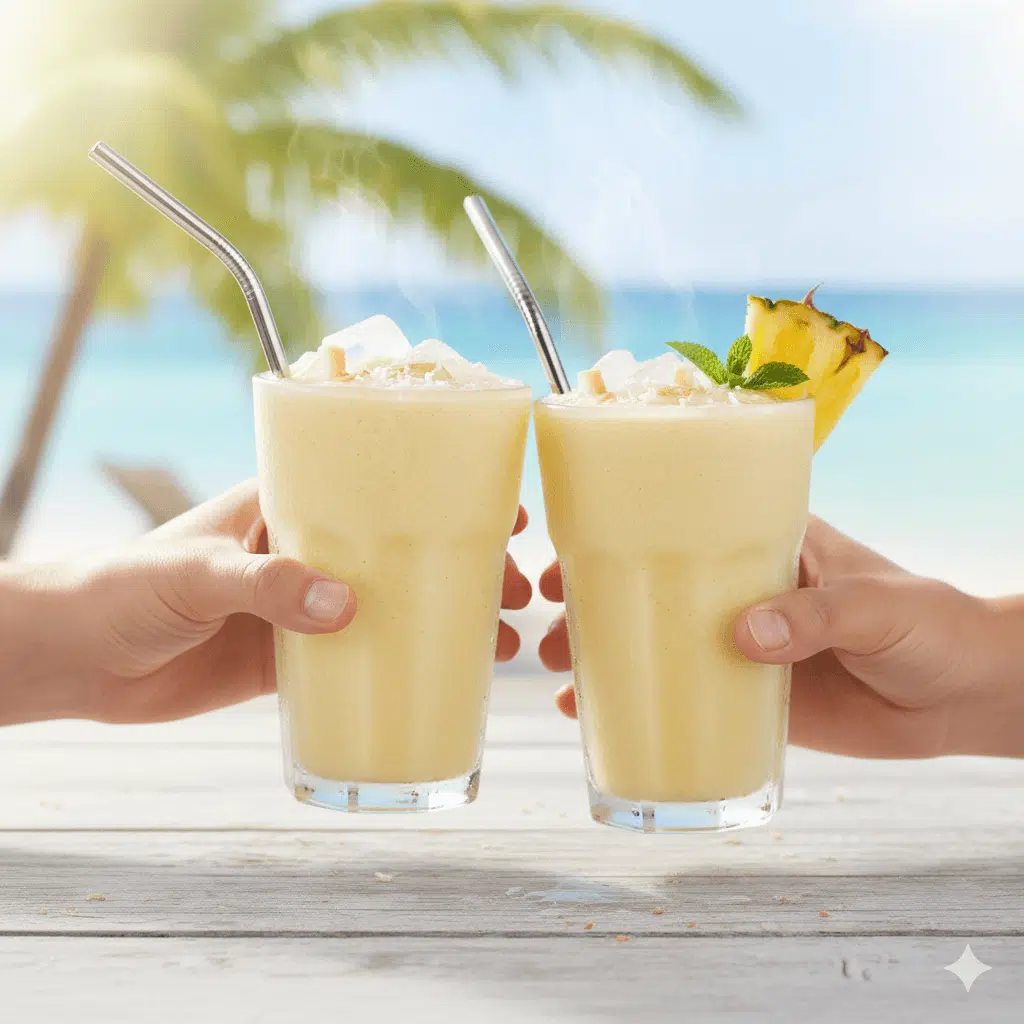 Batido tropical de piña y coco