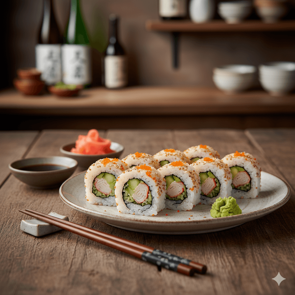 California roll de cangrejo