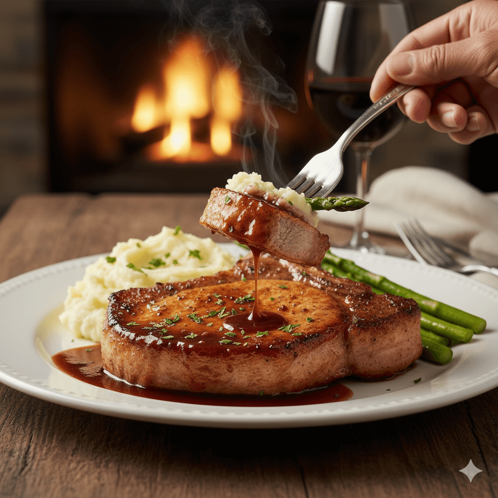 Chuleta de ternero al vino blanco