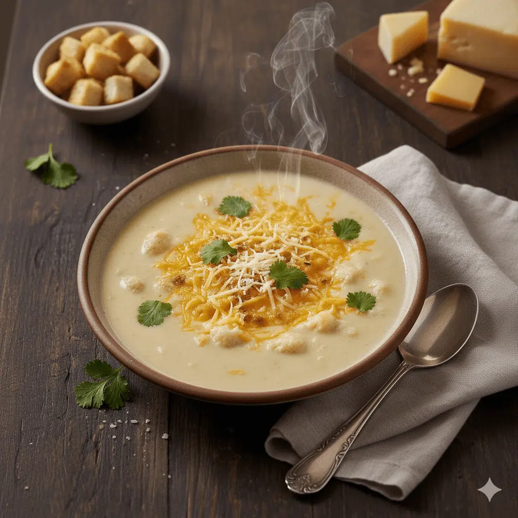 Crema de coliflor y queso