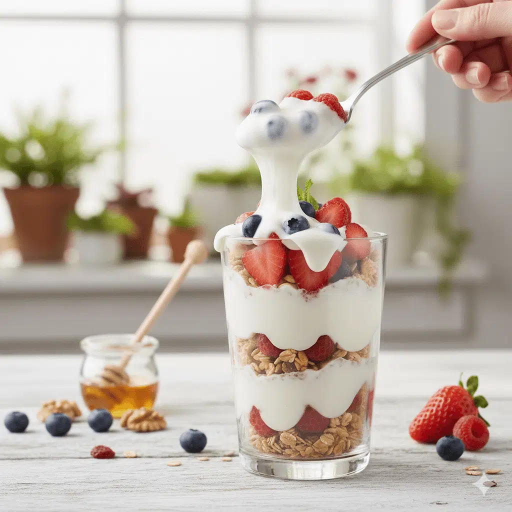 Muesli Casero con Yogur y Frutas