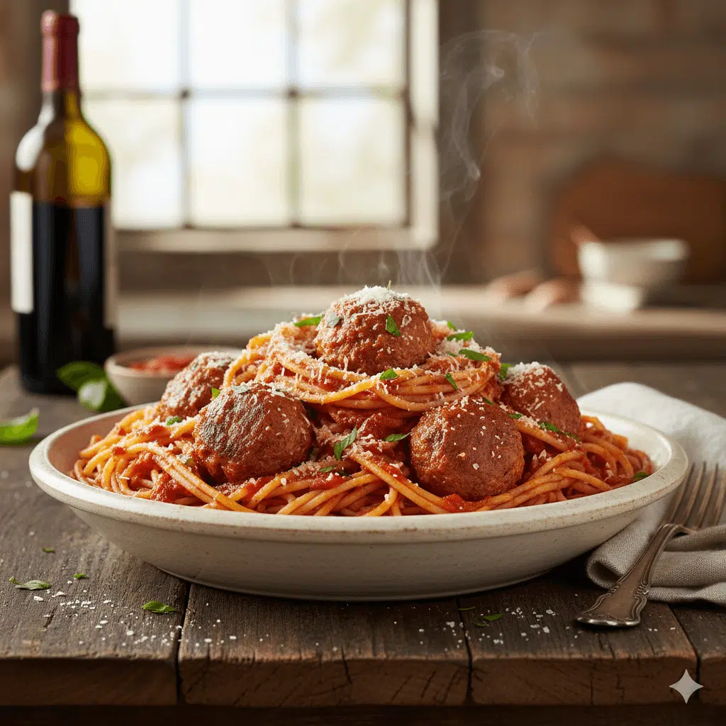 Spaghetti con albóndigas
