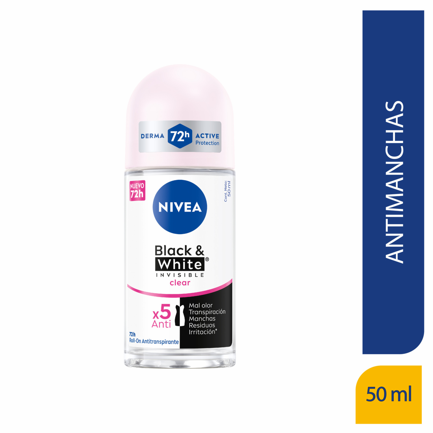 Desodorante En Roll On Black&White Clear NIVEA 50 Ml
