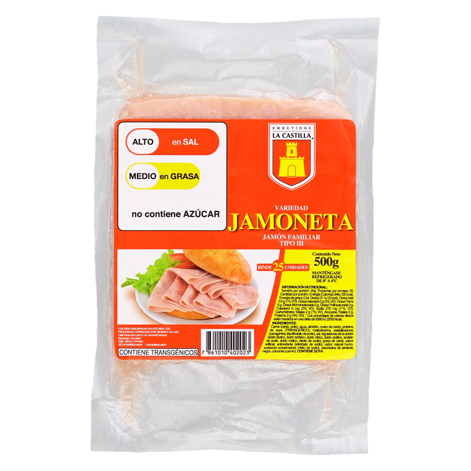 Jamón Familiar Tipo III LA CASTILLA 500 G
