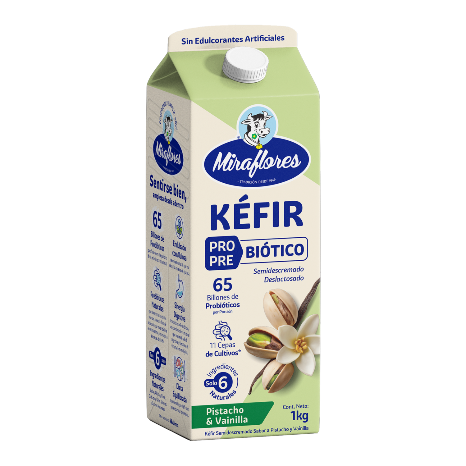 Kéfir Sabor Pistacho Vainilla MIRAFLORES 1 Kg