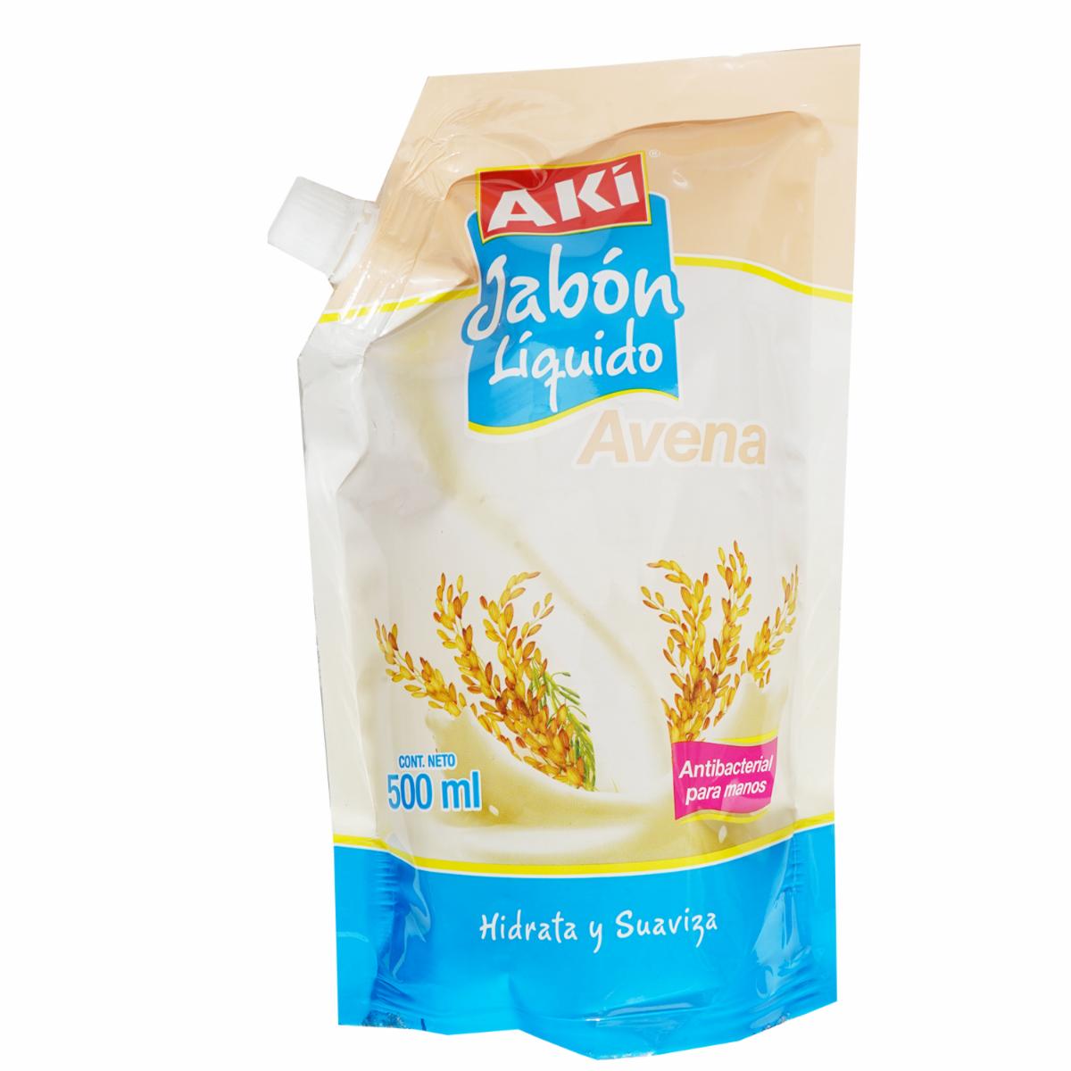 Jabón Líquido Antibacterial De Avena Doy Pack AKÍ 500 Ml