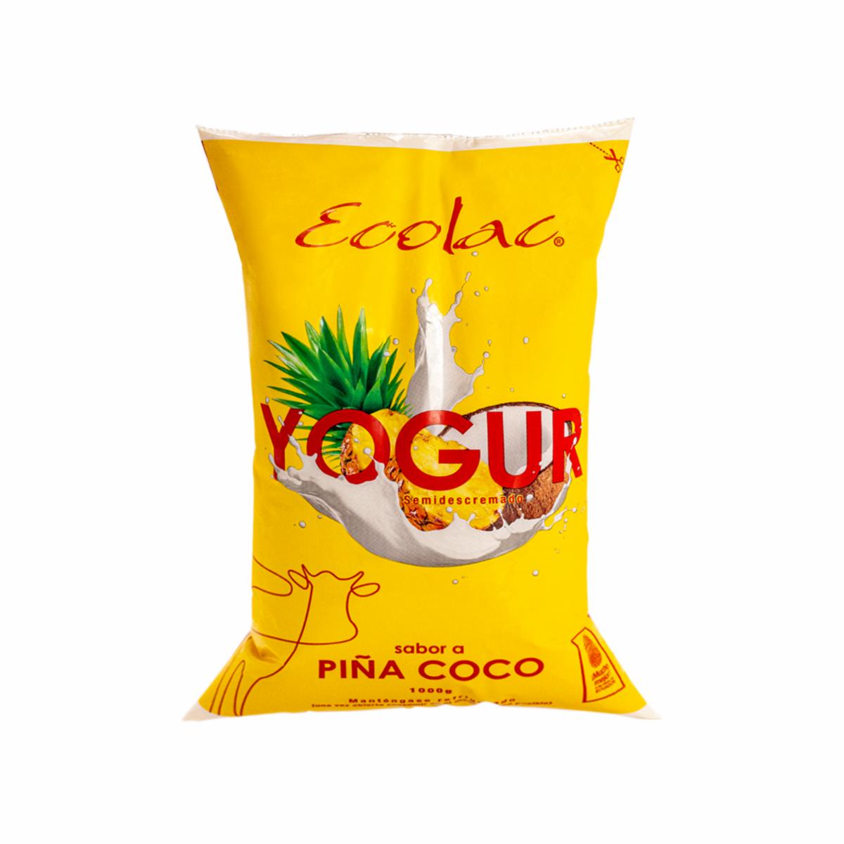 Yogurt Semidescremado Piña Coco ECOLAC 1000 G