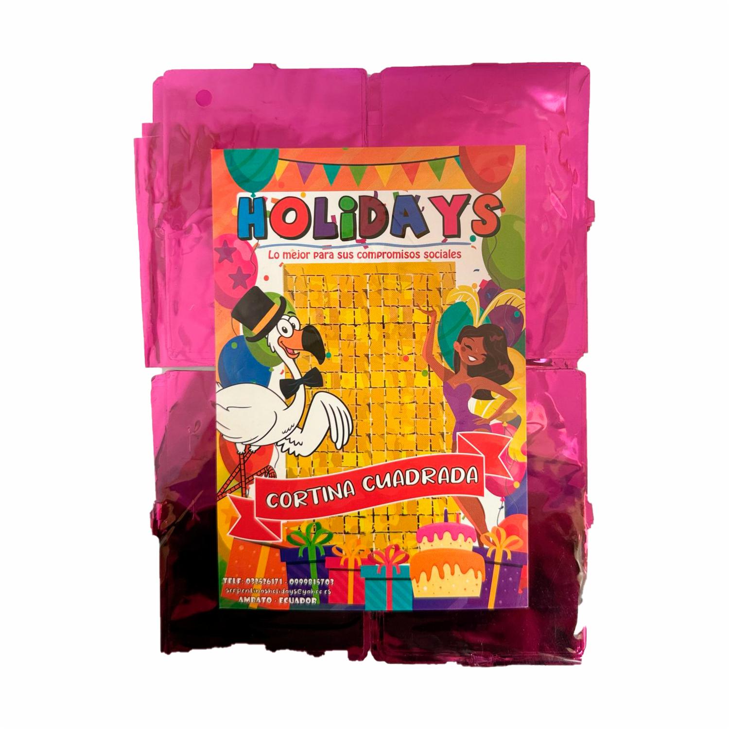 Cortina Cuadrada Fucsia HOLIDAY’S 1 X 2 Metros