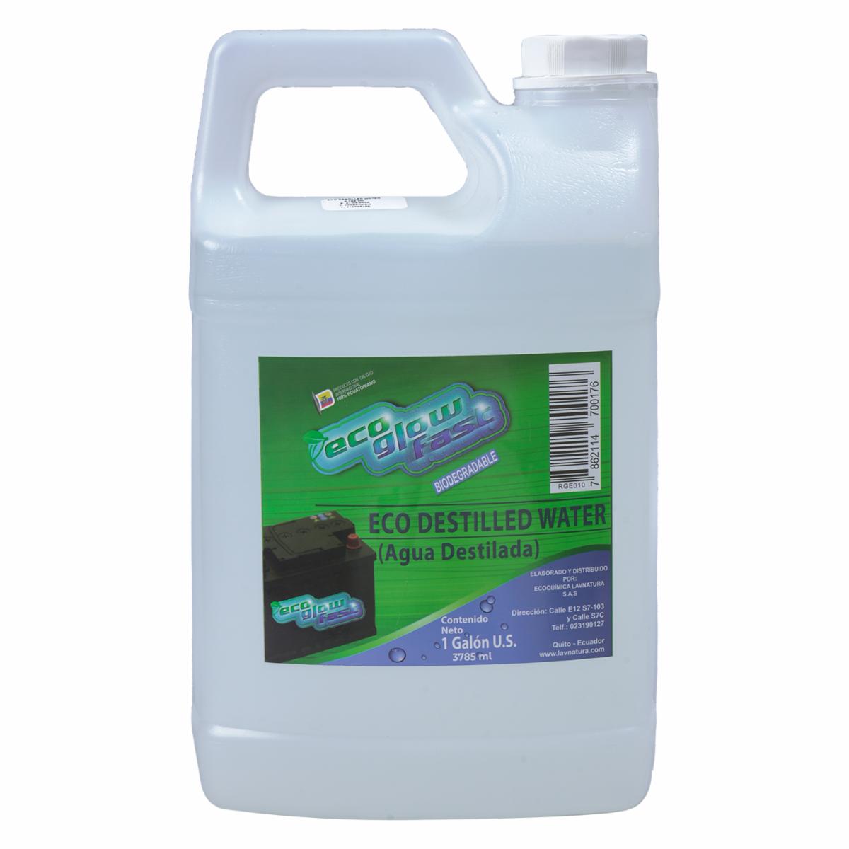 Agua Destilada Desmineralizada Para Baterías ECO GLOW FAST 1 Galon