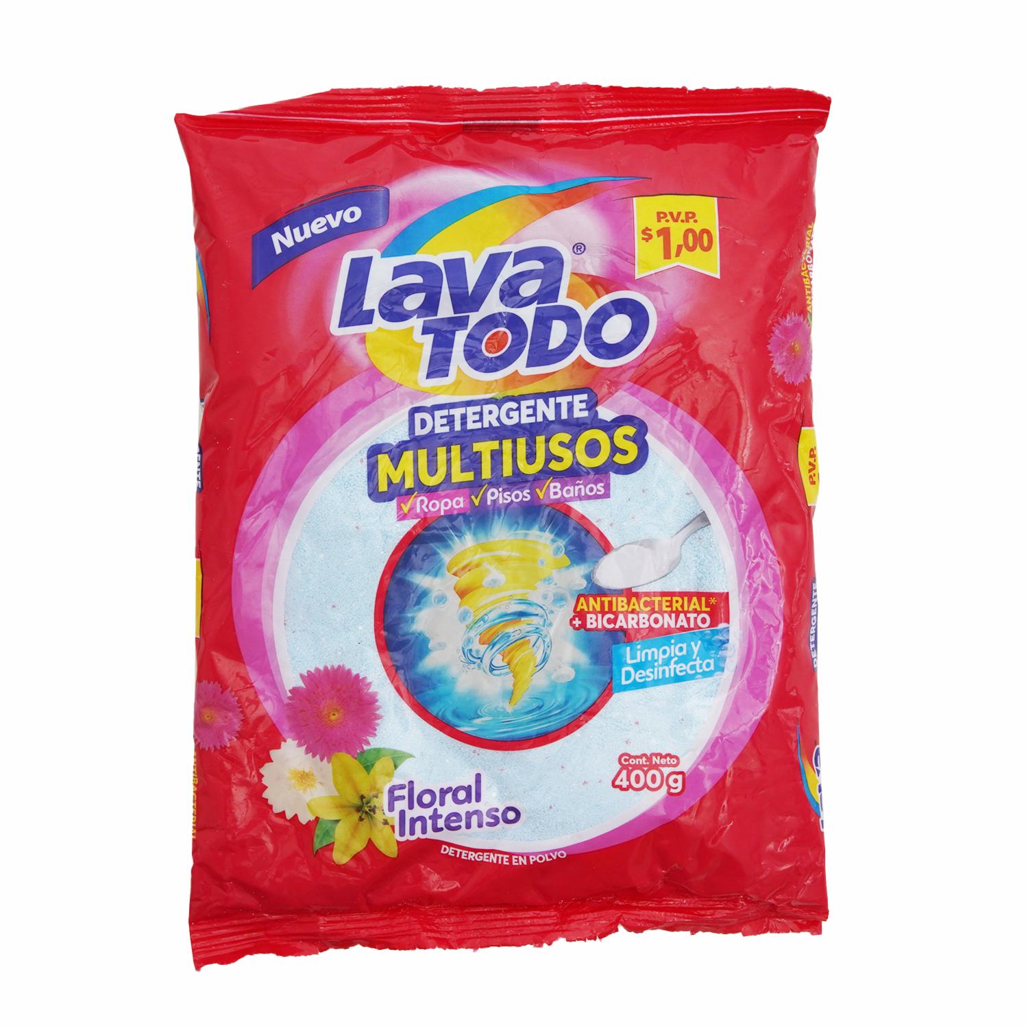 Detergente En Polvo Multiusos Aroma Floral LAVATODO 400 G