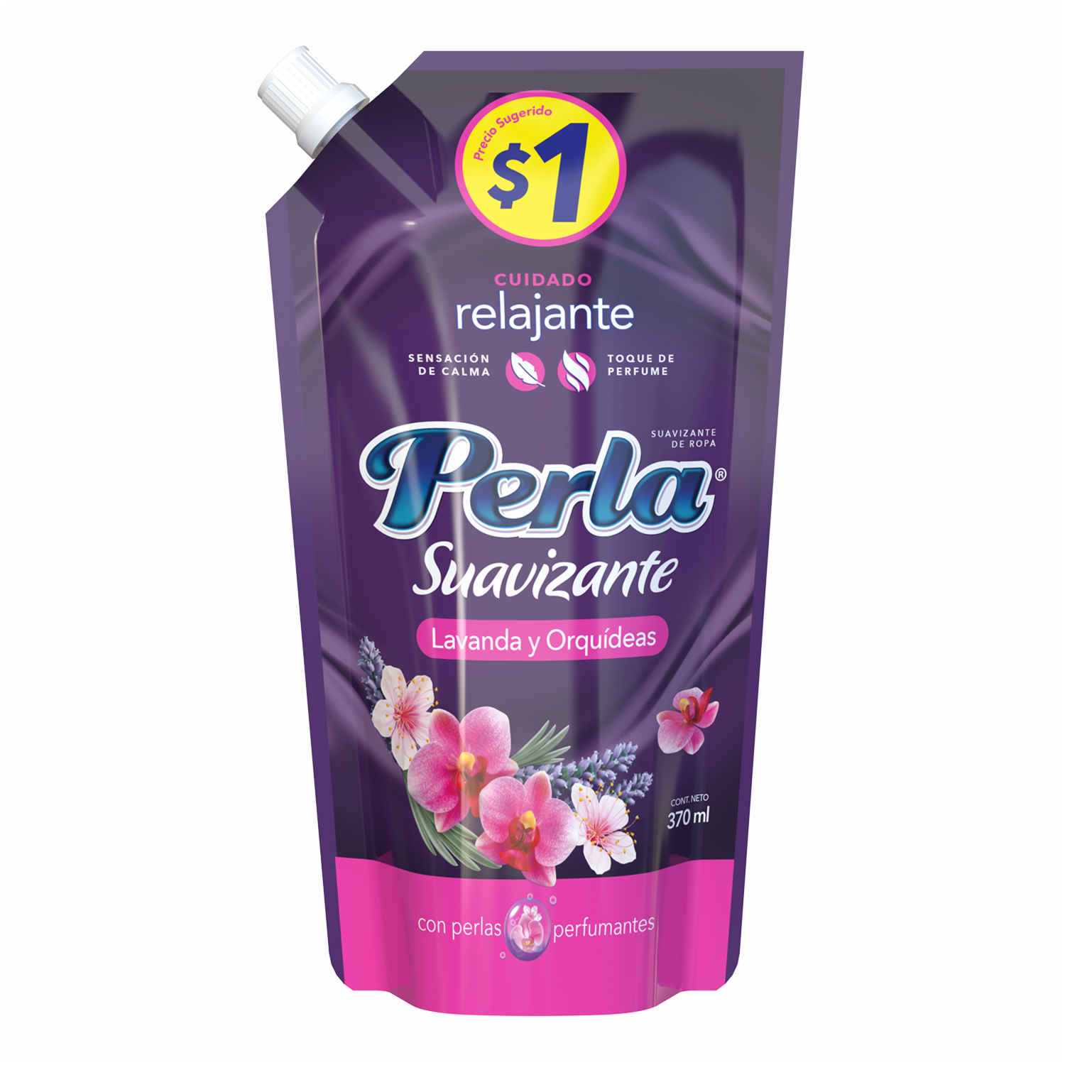 Suavizante Fragancia Relajante Lavanda Y Orquídeas Doypack PERLA 370 Ml
