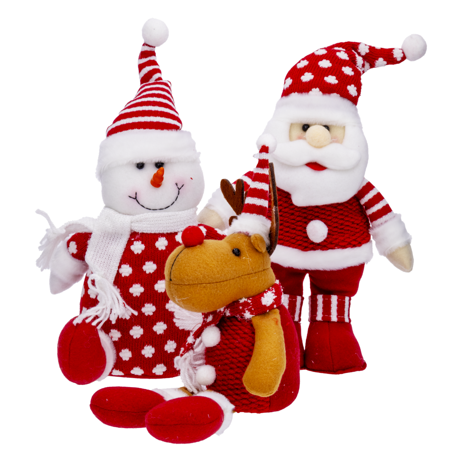 Set Muñecos Navideños Rojos JOY 3 Piezas
