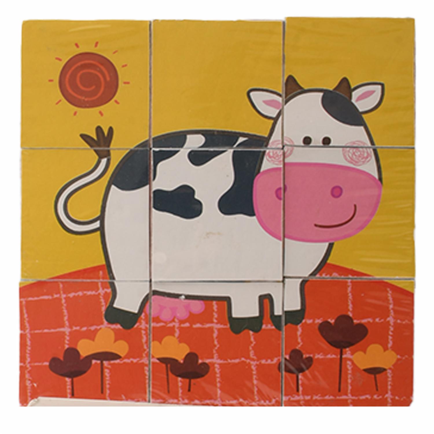 Rompecabezas En Cubo: Vaca TOP BRIGHT 9 Piezas