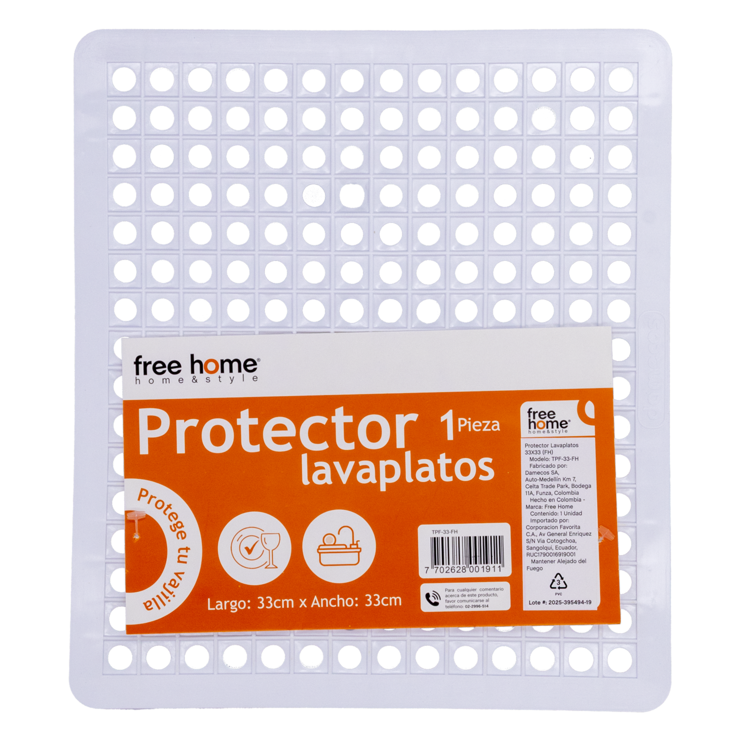 Protector De Lavaplatos FREE HOME 33X33 Cm