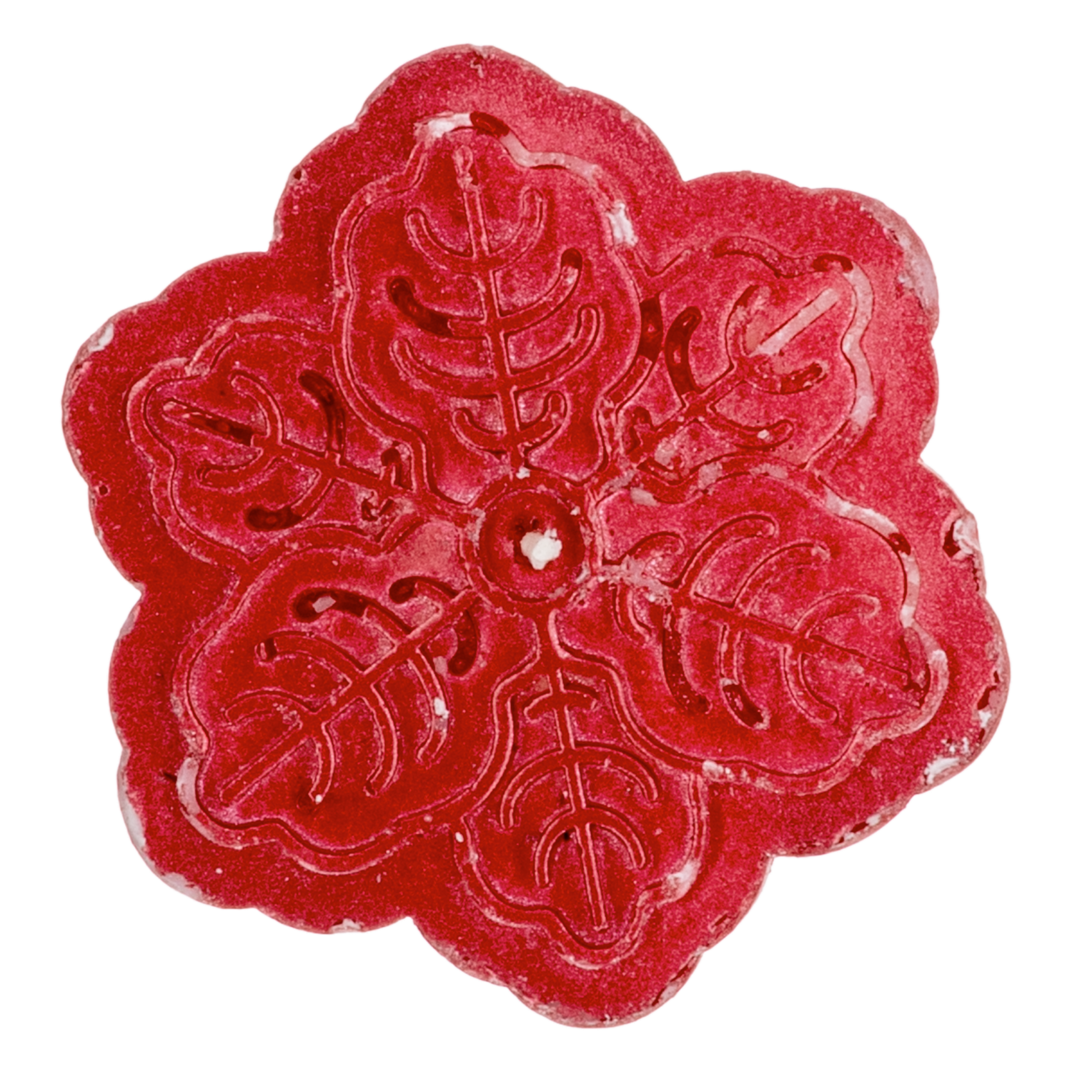 Vela Navideña Copo De Nieve Rojo MONICANDLES 8 ,5 X 2 ,3 Cm