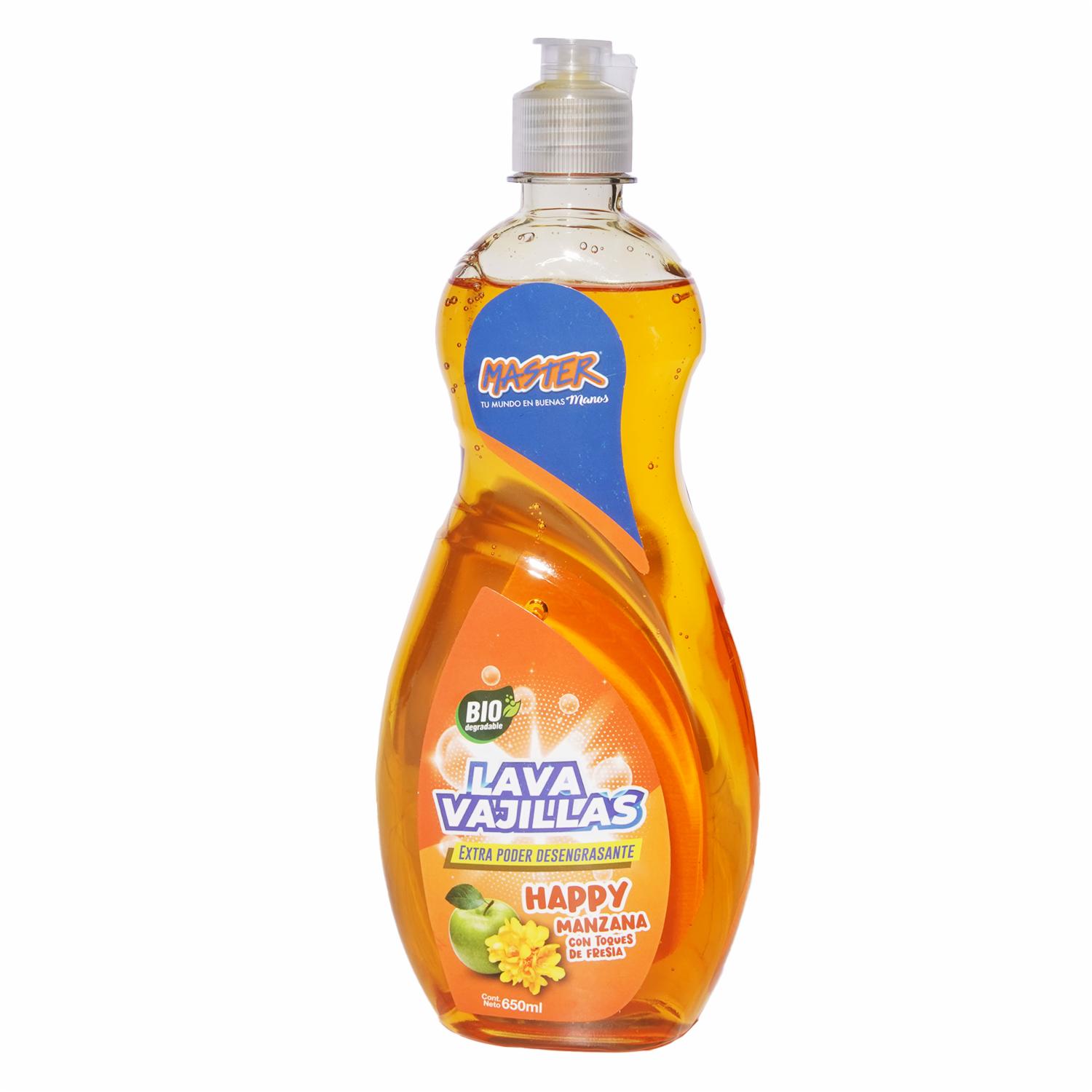 Lavavajilla Líquido Happy Manzana Fresa MASTER 650 Ml